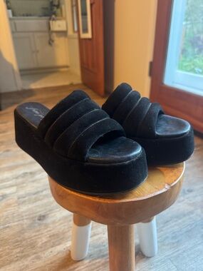 Free People Platform Black Sandals